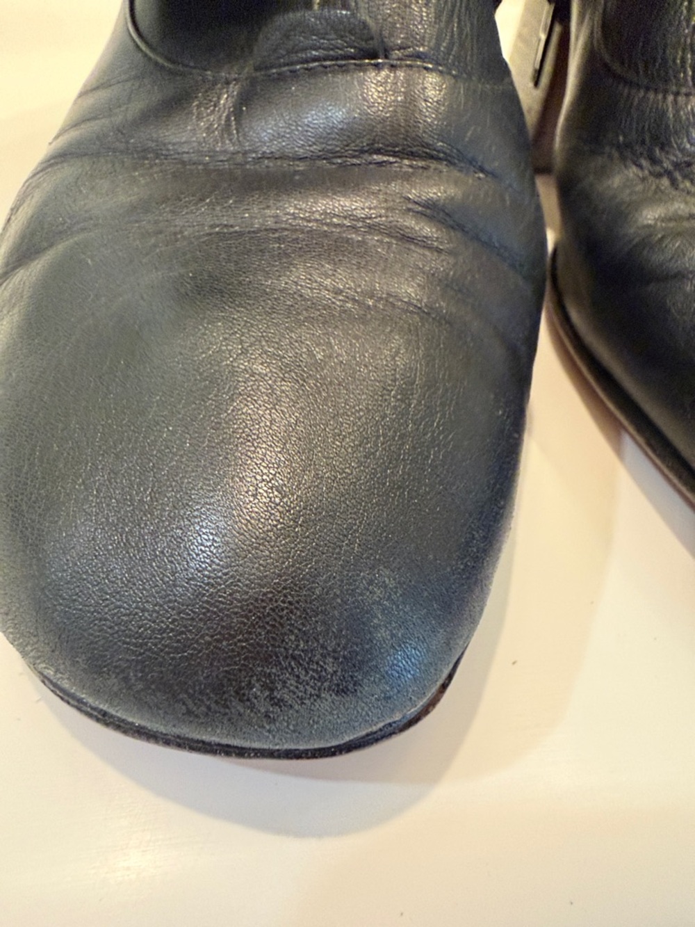 Celine Black Leather Fold-Over Ankle Booties - Picture 9 of 10